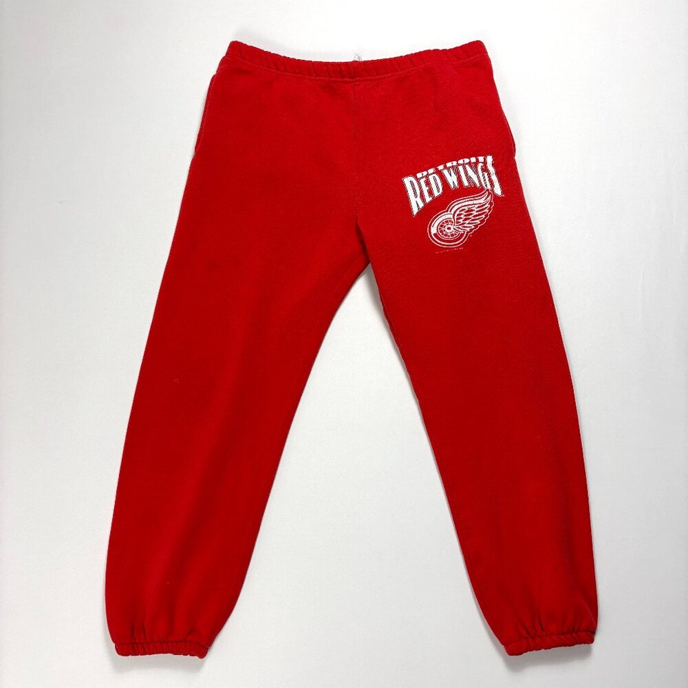 Vintage Detroit Red Wings Mens Nutmeg Mills Red Sz M Sweatpants NHL USA Hockey
